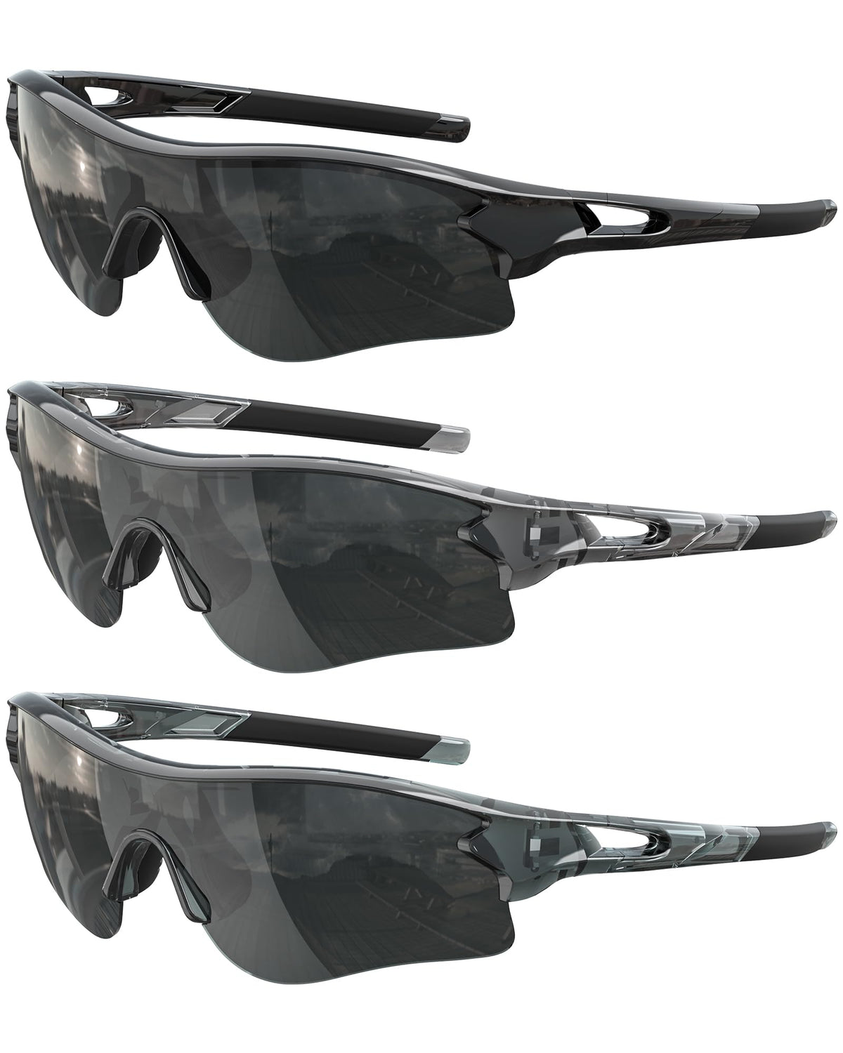 Polarized Sports Sunglasses for Men Women, UV400 One-Piece Lens Sport Shades for Baseball, Running, Cycling, Fishing