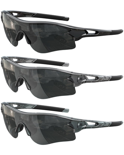 Polarized Sports Sunglasses for Men Women, UV400 One-Piece Lens Sport Shades for Baseball, Running, Cycling, Fishing