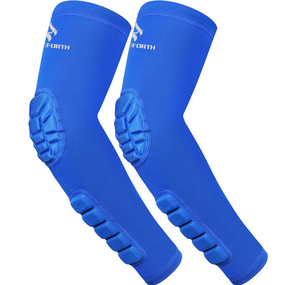 2PCS Padded Elbow Forearm Sleeves Compression Arm Protective Support