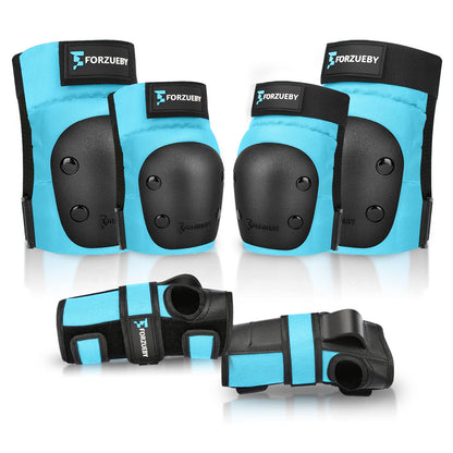 Adult&Kids Knee Pads Elbow Pads Wrist Guards 6 in 1 Protective Gear Set
