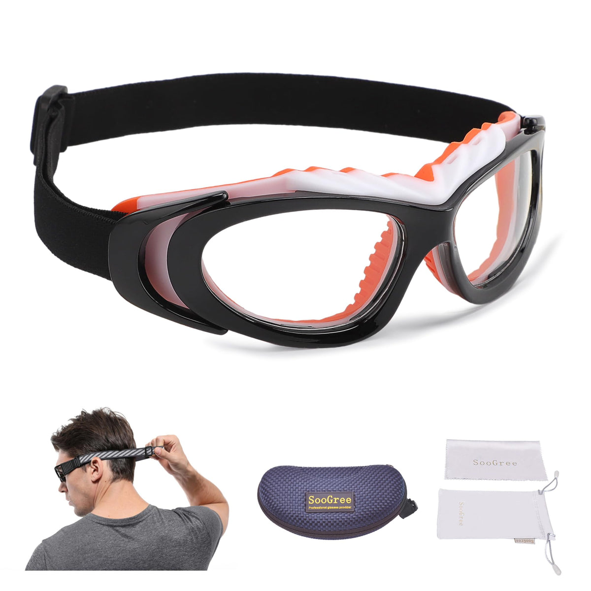 SooGree Sport Glasses for Men Women Basketball Football Sport Goggles Anti Fog Shock Collision Wearable Glasses