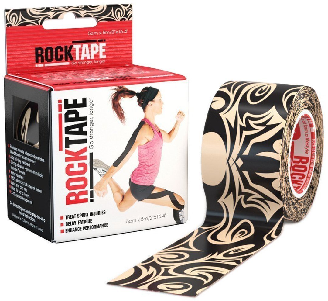 RockTape Extra Sticky Kinesiology Tape - Athletic Tape for Muscle Pain Relief, Injury Recovery - Microscopic Skin Lifting & Decompression - Sweat & Water Resistant