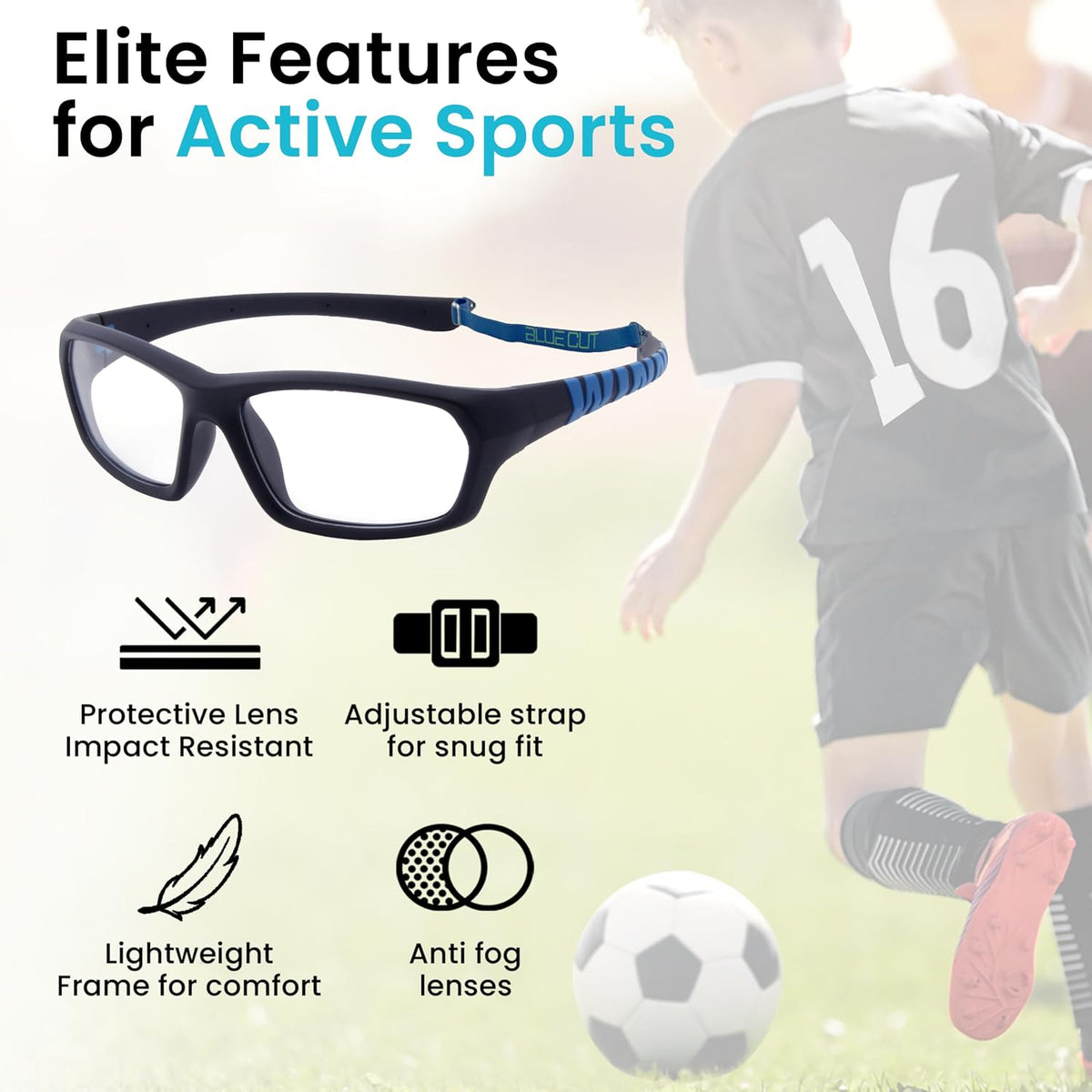 BLUE CUT Sports Protection Goggles, Anti-Fog Lenses Safety Glasses for Basketball, Pickleball and All Outdoor Sports