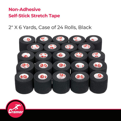 Cramer Eco-Flex Self-Stick Stretch Tape, Cohesive Tape, Flexible Elastic Sports Tape, Athletic Training Supplies, Easy Tear Self-Adherent Bandage Wrap, Bulk Cases, 6 Yard Rolls, Compression Tape