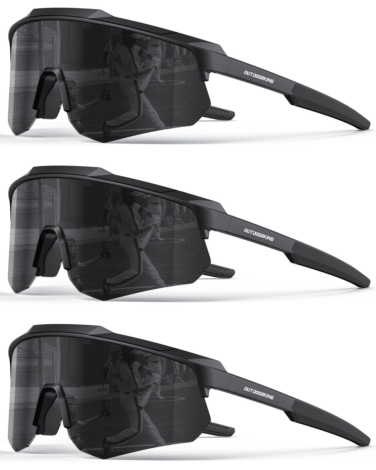 Polarized Sports Sunglasses for Men Women, UV400 One-Piece Lens Sport Shades for Baseball, Running, Cycling, Fishing