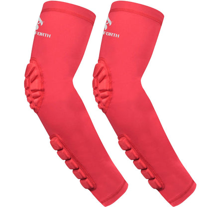 2PCS Padded Elbow Forearm Sleeves Compression Arm Protective Support