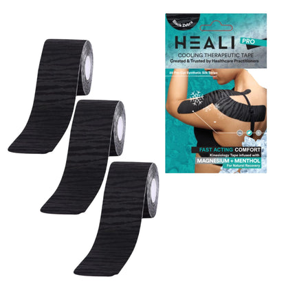 Heali Kinesiology Tape with Magnesium and Menthol, 20 Pcs Precut Strips, K Tape Roll, Knees, for Physical Therapy, Sports, Muscles and Joints, Water Resistant, Blue Splatter