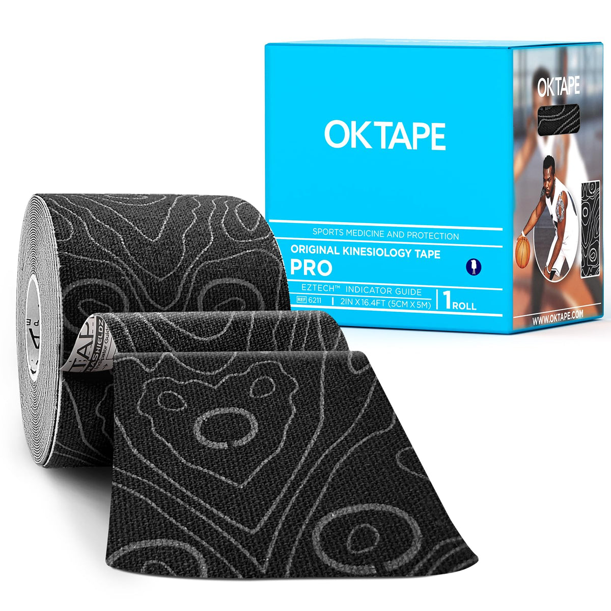 OK TAPE PRO Kinesiology Tape Uncut Roll Bulk, Elastic Physical Therapy Tape