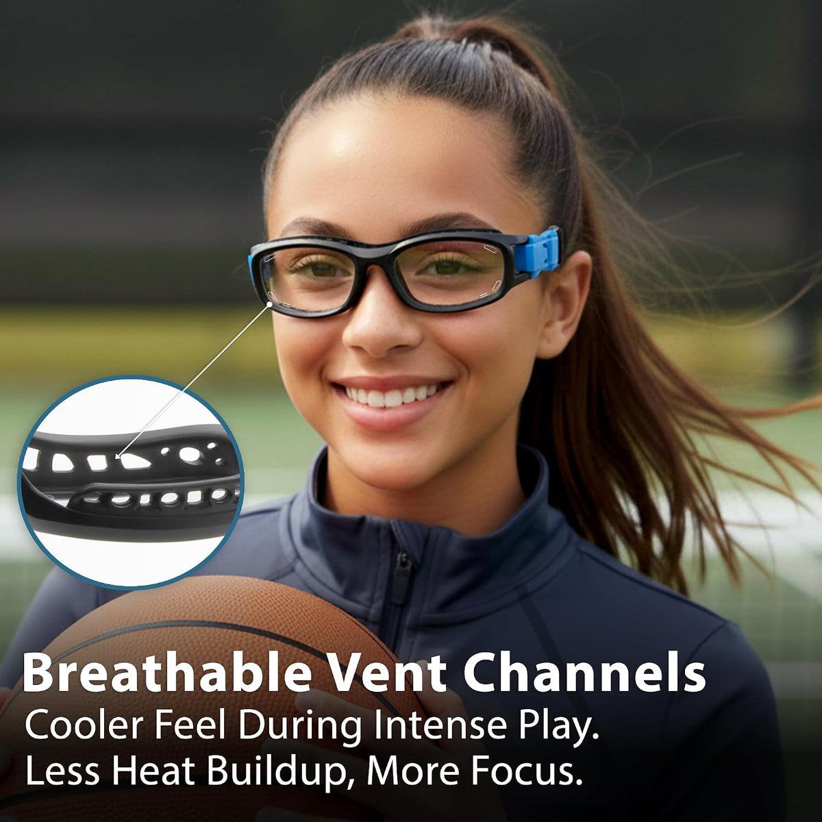 BLUE CUT Youth/Teen Sports Goggles for Basketball Soccer & Pickleball-Protective Eyewear for Boys&Girls