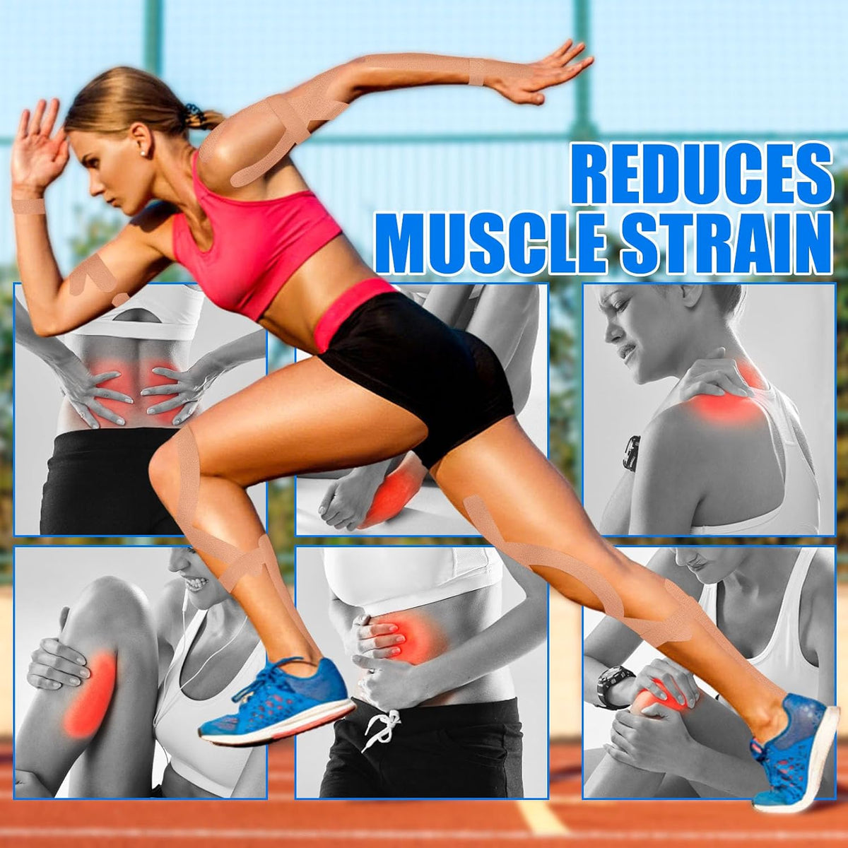4 Rolls Kinesiology Tape, 4" x 5.5yd Extra Wide for Muscle Support