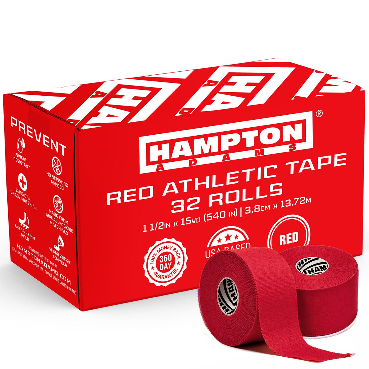 Hampton Adams Athletic Tape Multi Pack, Sports Medical Grade, Easy Tear