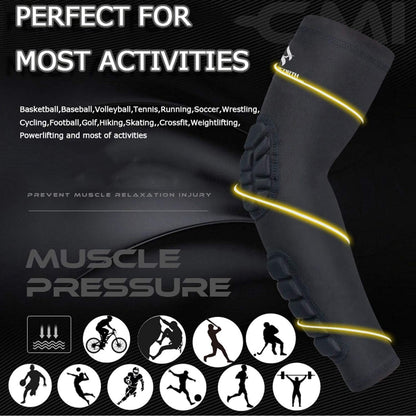 2PCS Padded Elbow Forearm Sleeves Compression Arm Protective Support