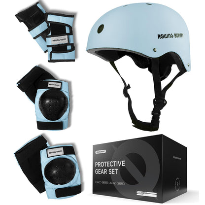 Skating Protective Gear Set for Adults & Youth - Helmet, Knee Pads, Elbow Pads & Wrist Guards for Inline Skating, Roller Skating & Skateboarding (Ages 14+)