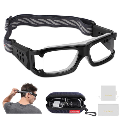 SooGree Sport Glasses Goggles Basketball Soccer Sports Protective Eyewear Goggles-Replaceable Prescription Lens