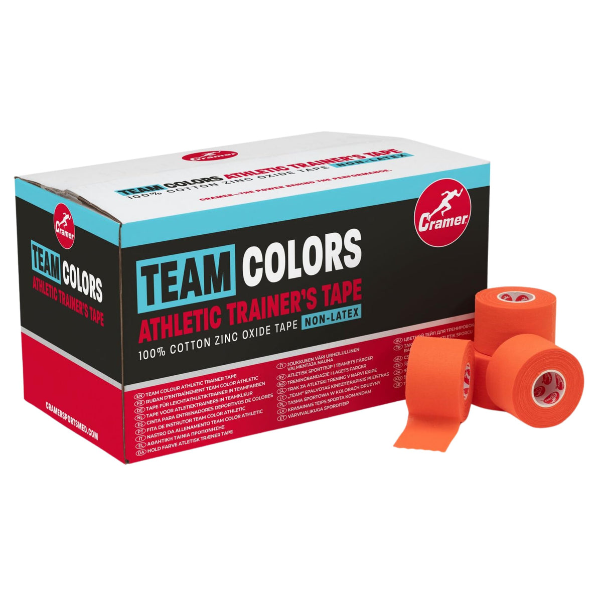 Cramer Team Color Athletic Tape, Black, Latex-Free, 1.5" x 15yds, 32 Roll Bulk Case, Tearable Sports Tape for Wrists, Ankles, Baseball, Training, Strong Athletic Wrap for Athletes & Trainers