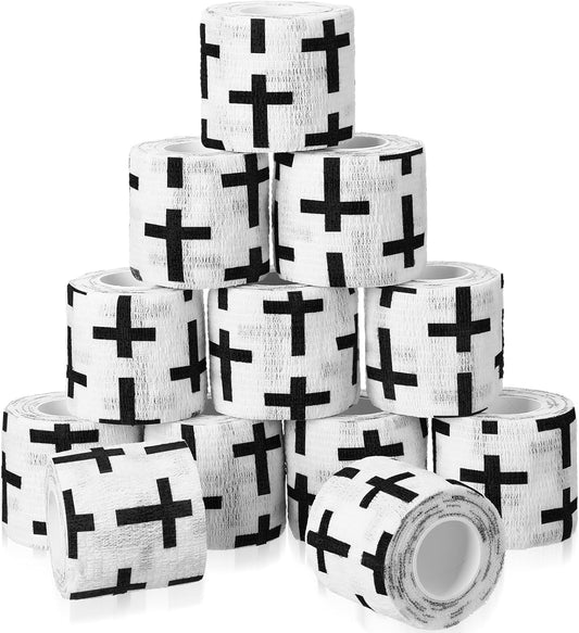 Geiserailie 12 Pack Christian Athletic Tapes 2 Inch x 5 Yards, White