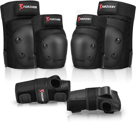 Adult&Kids Knee Pads Elbow Pads Wrist Guards 6 in 1 Protective Gear Set