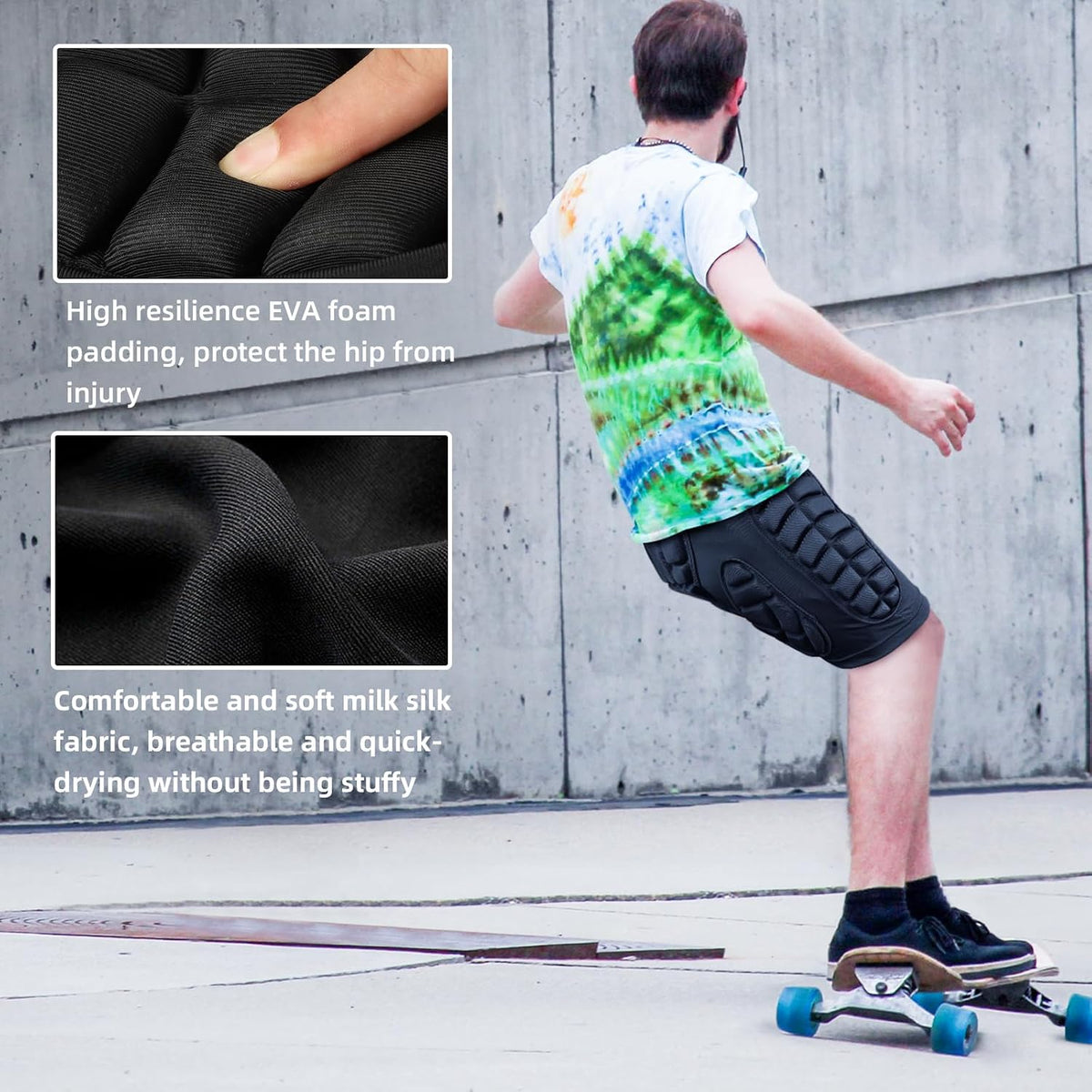 Cienfy 3D Hip Protection Eva Butt Pads Protective Padded Shorts Crash Pad Impact Gear for Skiing Skating Snowboarding Skateboarding