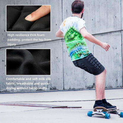 Cienfy 3D Hip Protection Eva Butt Pads Protective Padded Shorts Crash Pad Impact Gear for Skiing Skating Snowboarding Skateboarding