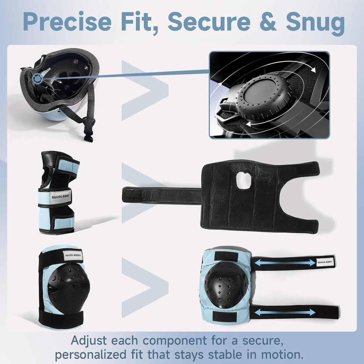 Skating Protective Gear Set for Adults & Youth - Helmet, Knee Pads, Elbow Pads & Wrist Guards for Inline Skating, Roller Skating & Skateboarding (Ages 14+)