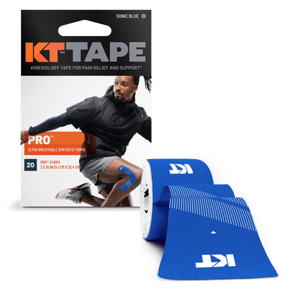 KT Tape, Pro Synthetic Kinesiology Athletic Tape, 20 Count, 10” Precut Strip