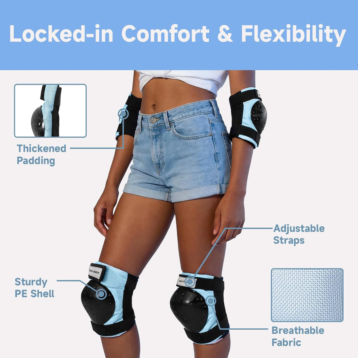 Skating Protective Gear Set for Adults & Youth - Helmet, Knee Pads, Elbow Pads & Wrist Guards for Inline Skating, Roller Skating & Skateboarding (Ages 14+)