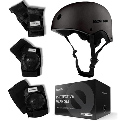Skating Protective Gear Set for Adults & Youth - Helmet, Knee Pads, Elbow Pads & Wrist Guards for Inline Skating, Roller Skating & Skateboarding (Ages 14+)