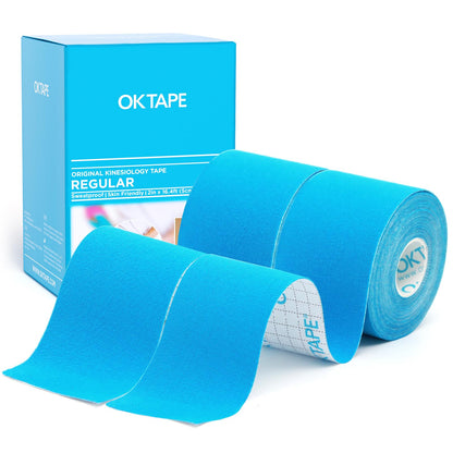 OK TAPE Kinesiology Tape (3 Pack) Latex Free Cotton Uncut 2in x 16.4ft