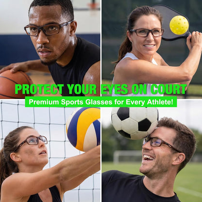 Tallew Lensless Glasses Compatible with Pickleball Eye Protection