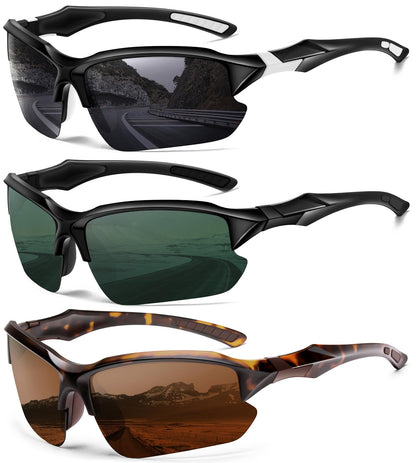 Sports Polarized Sunglasses for Men Cycling Running Fishing UV Protection Sun Glasses Lightweight Half Frame Goggles