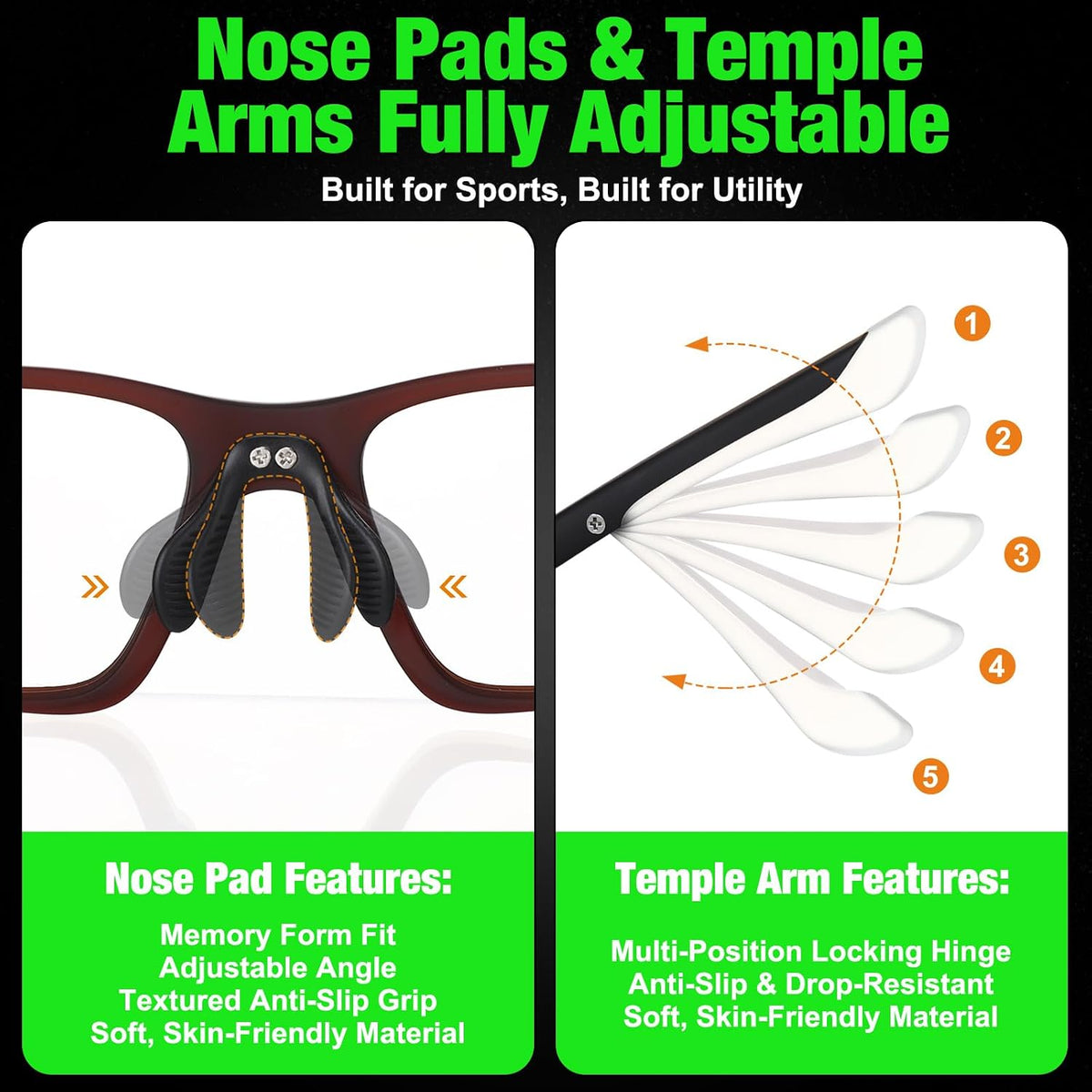 Tallew Lensless Glasses Compatible with Pickleball Eye Protection
