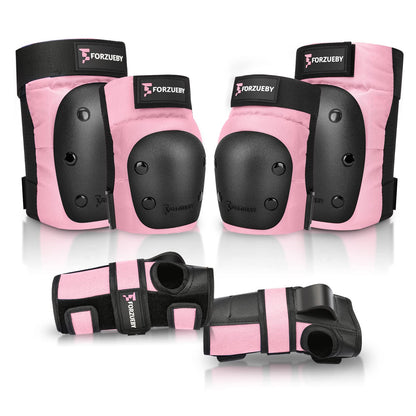 Adult&Kids Knee Pads Elbow Pads Wrist Guards 6 in 1 Protective Gear Set