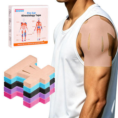 Precut Kinesiology Tape for Shoulder, 10 Pcs, Blue