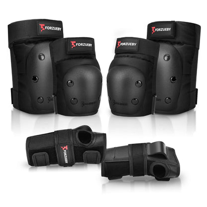 Adult&Kids Knee Pads Elbow Pads Wrist Guards 6 in 1 Protective Gear Set