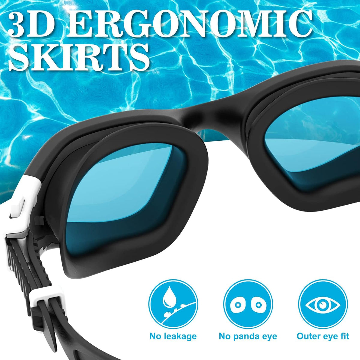 WIN.MAX Swimming Goggles Swim Pool Goggles Anti Fog Anti UV No Leakage Clear Vision for Men Women Adults Teenagers