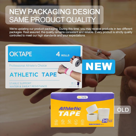 OK TAPE Athletic Sports Tape 4 Packs 45ft Per Roll Pink Strong Adhesion