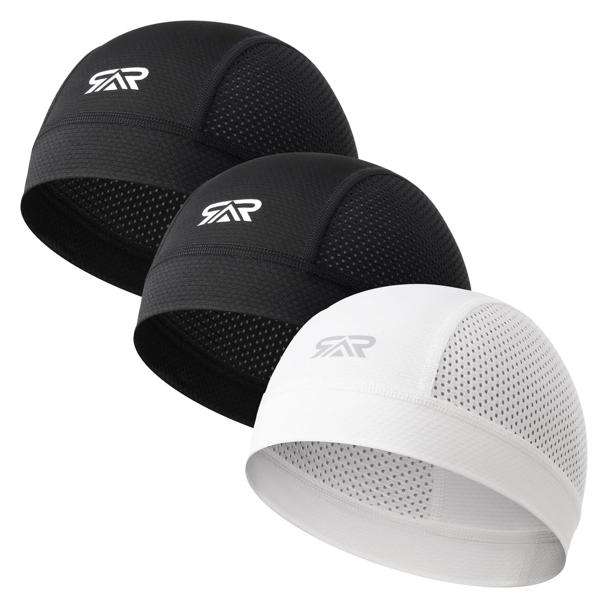 3-Pack Breathable Mesh Skull Cap Sweat Control Helmet Liner