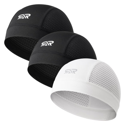 3-Pack Breathable Mesh Skull Cap Sweat Control Helmet Liner
