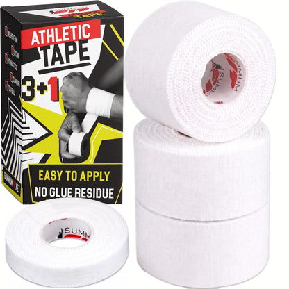 White Athletic Tape for Sports with Extra Finger Tape - 8+2 Set