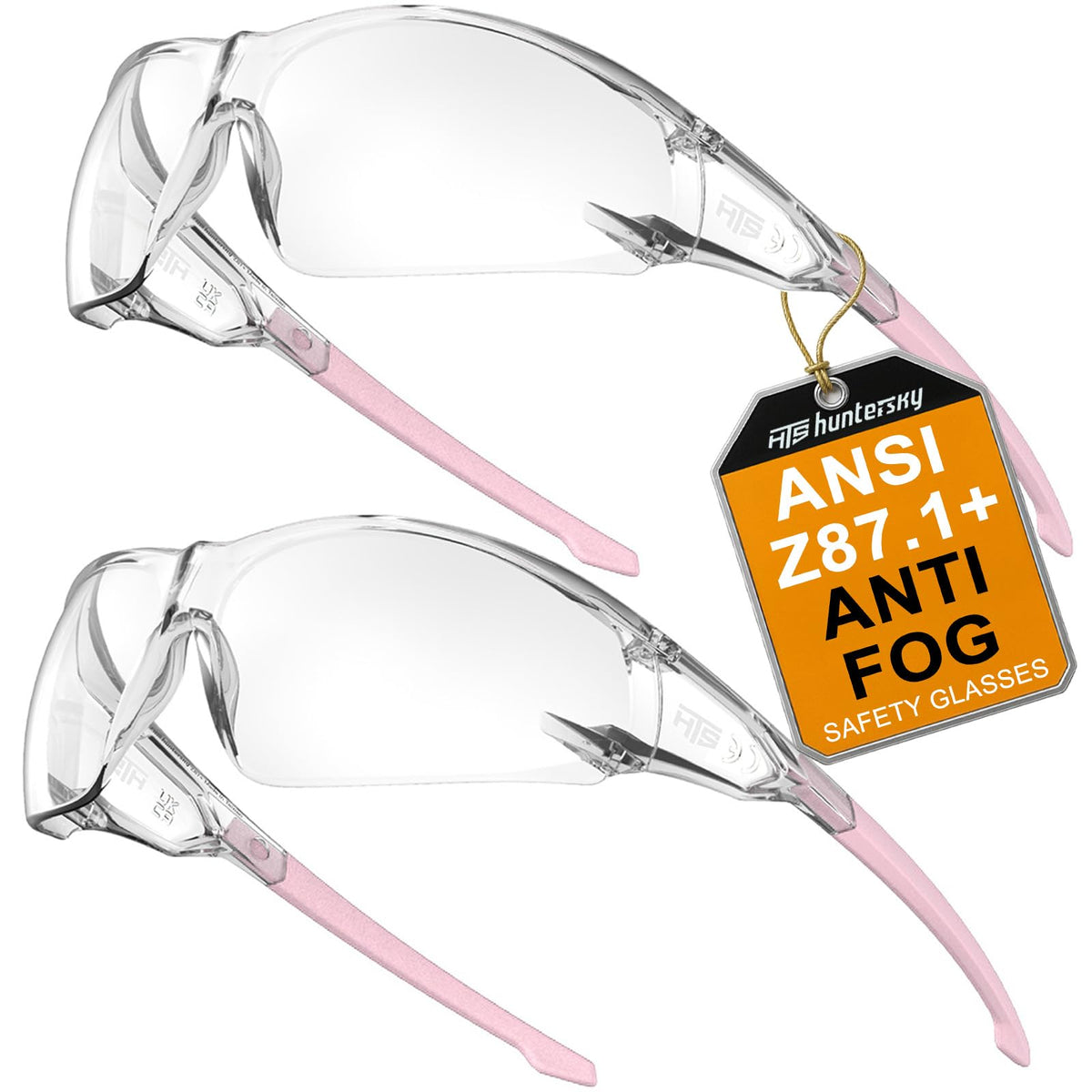 HTS HUNTERSKY ANSI Z87.1 Anti-Fog Clear Safety Glasses Pickleball Youth Baseball Lab Chemistry Goggles Scratch Resistant