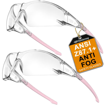 HTS HUNTERSKY ANSI Z87.1 Anti-Fog Clear Safety Glasses Pickleball Youth Baseball Lab Chemistry Goggles Scratch Resistant