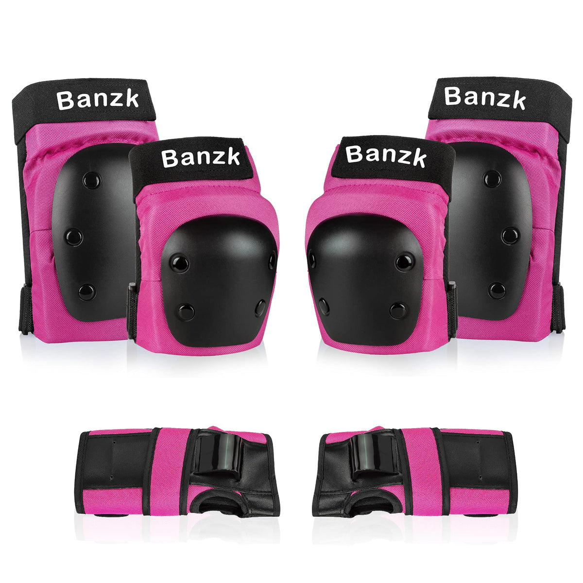 Adult Knee Pads Elbow Pads Wrist Guards for Adult Kids 6 in 1 Protective Gear Set for Skateboarding Biking Roller Skating Cycling Outdoor Sports