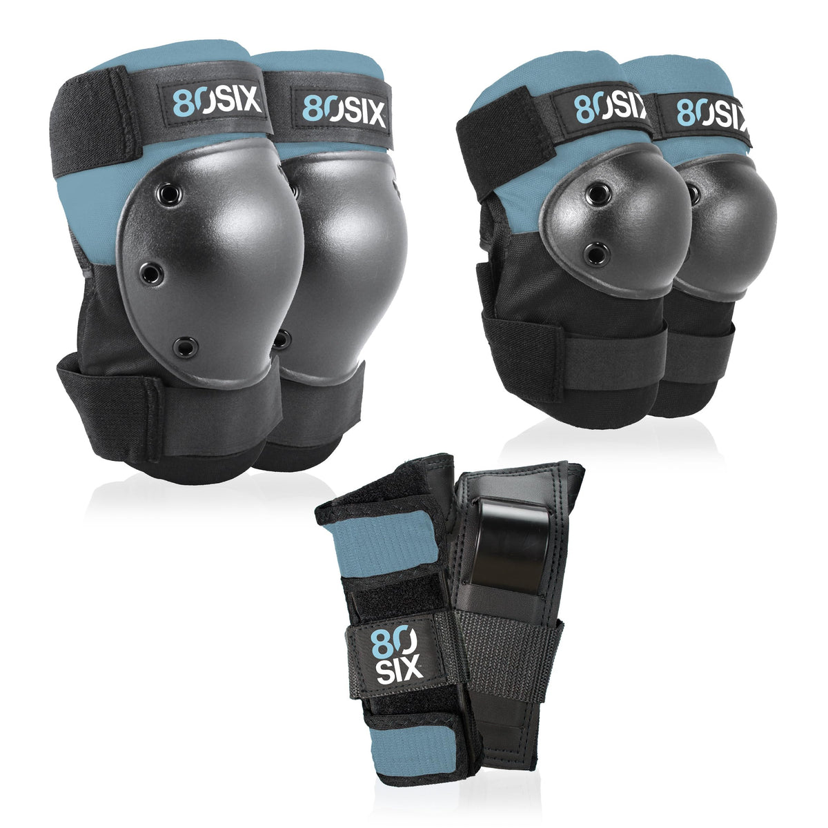 80SIX Multi-Sport Pad Set– Protective Gear for Skateboarding, Biking, Roller Skating, and Scooter
