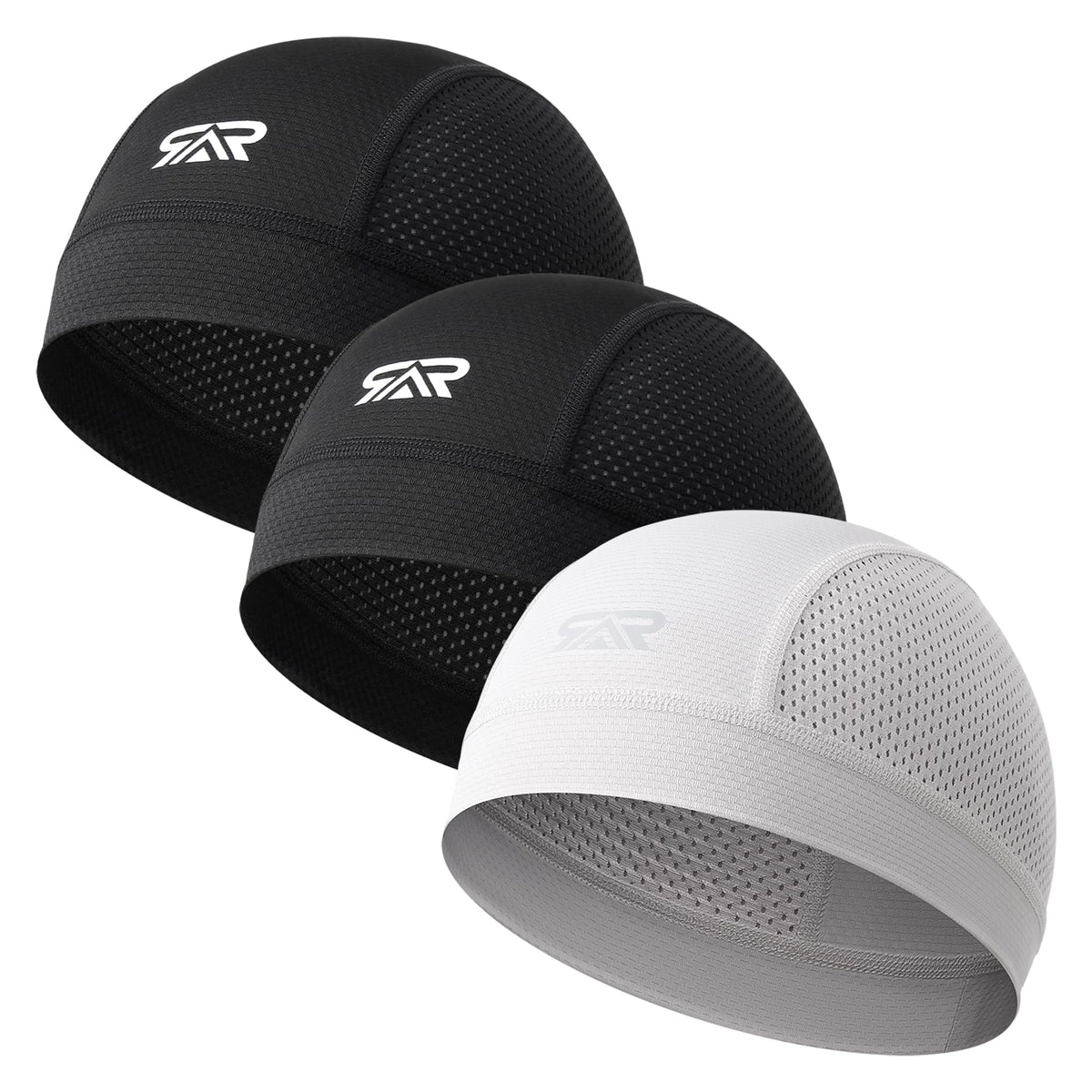 3-Pack Breathable Mesh Skull Cap Sweat Control Helmet Liner