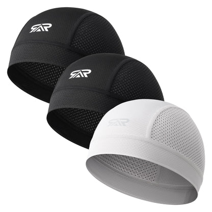 3-Pack Breathable Mesh Skull Cap Sweat Control Helmet Liner