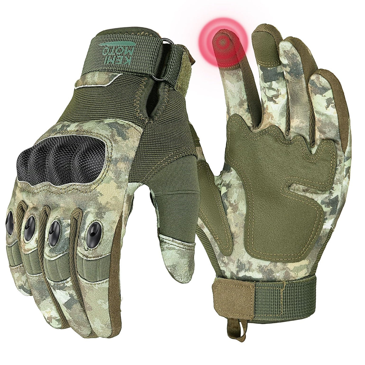 KEMIMOTO Tactical Gloves for Men, Touchscreen Motorcycle Gloves with Hard Shell & Palm Padding for Sports Motorcycle Cycling Tactical Airsoft Paintball Hunting Hiking Camping Climbing