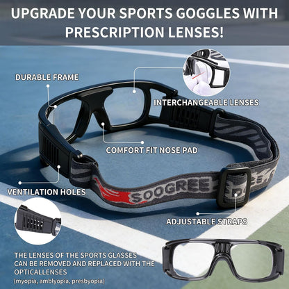 "N/A" Basketball Sports Goggles Men Racquetball Soccer Football Eyewear Protective Glasses Shock Collision Lens Replaceable