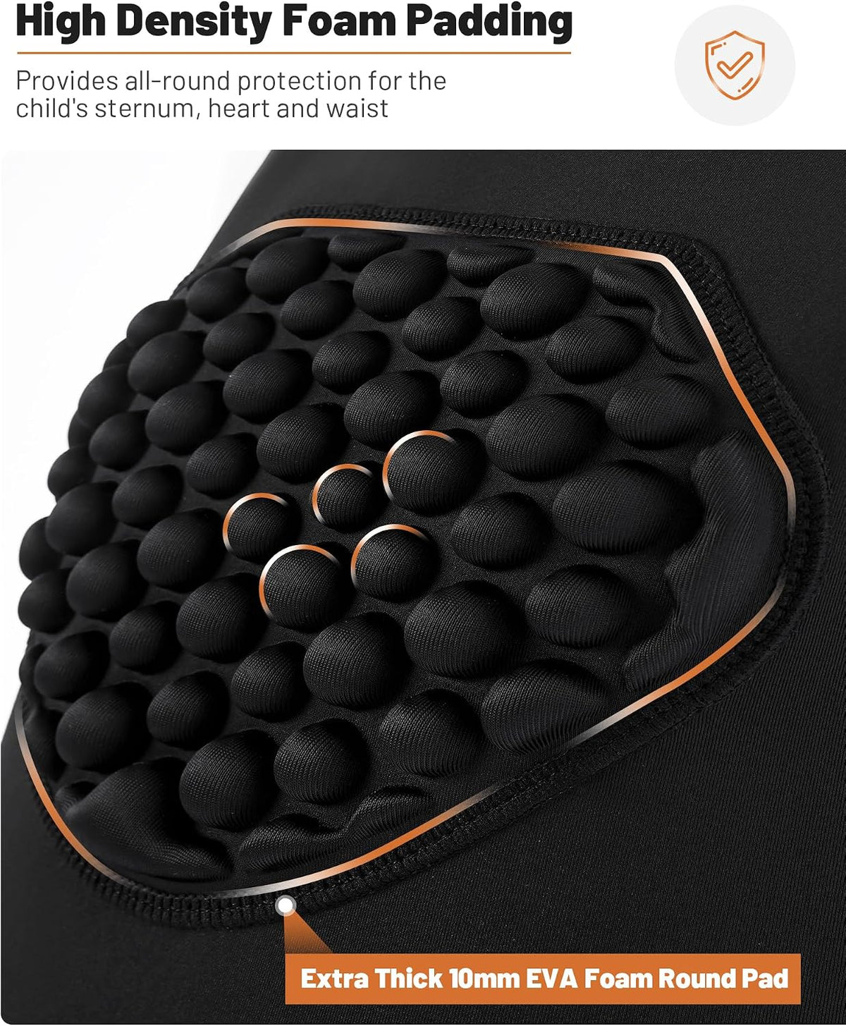 Runhit Youth Baseball Chest Protector Padded Compression Shirt Heart Rib Sternum Guard for Softball Football Lacrosse