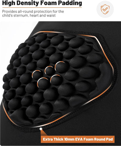Runhit Youth Baseball Chest Protector Padded Compression Shirt Heart Rib Sternum Guard for Softball Football Lacrosse