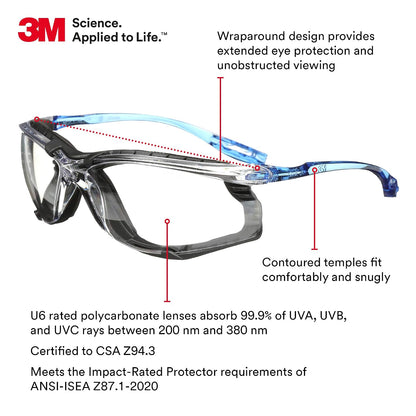 3M Safety Glasses, Virtua CCS and Virtua Sport CCS, Anti-Fog, Clear Lens